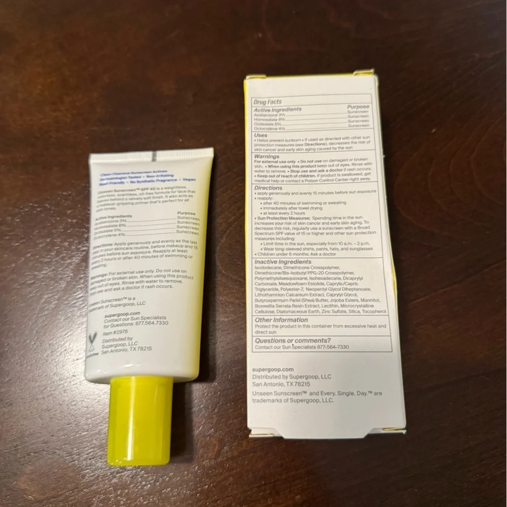 NWT Supergoop Unseen Sunscreen SPF 40 - Full Size, 1.7 fl oz - Picture 2 of 8